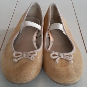 x Clarks matte gold suede ballet flats